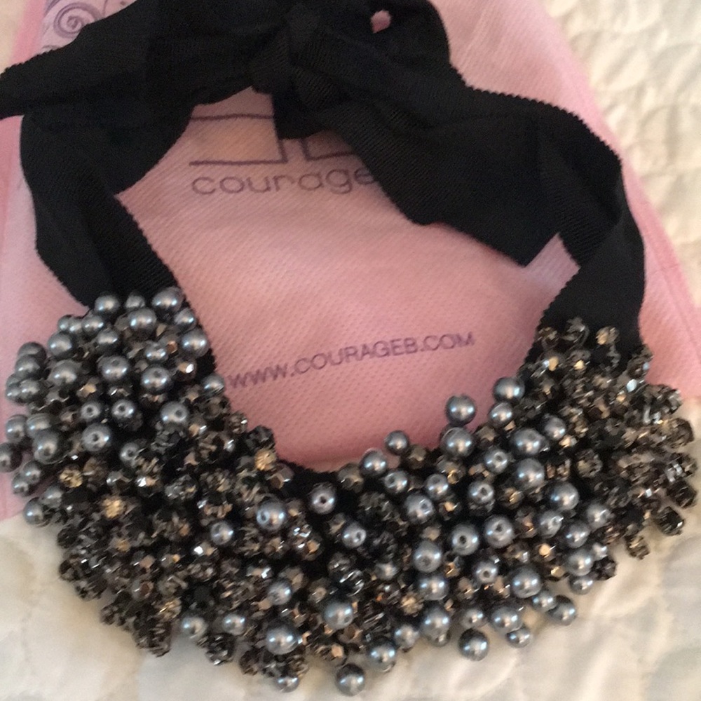 New Beautiful Courage b beaded choker to embellish your top or dress! New!